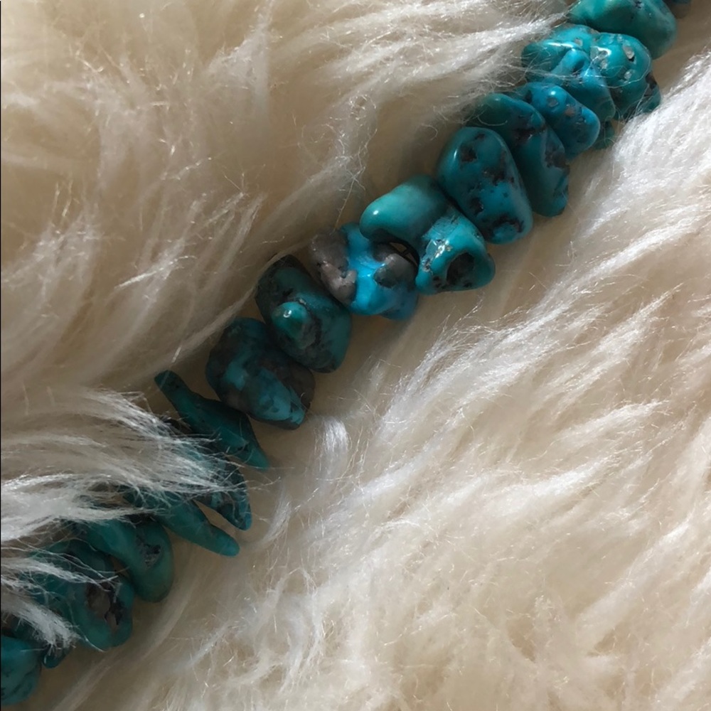 🤩Vintage OLD PAWN NATIVE AMERICAN INDIAN NUGGET TURQUOISE NECKLACE NAVAJO PEARL - Picture 7 of 16